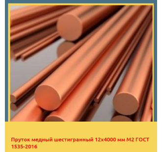 Пруток медный шестигранный 12х4000 мм М2 ГОСТ 1535-2016 в Кокшетау
